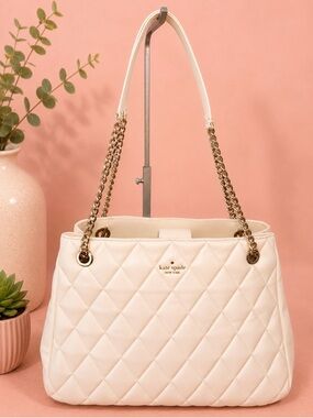 kate spade Cream Quilted Chain-Handle Shoulder Bag